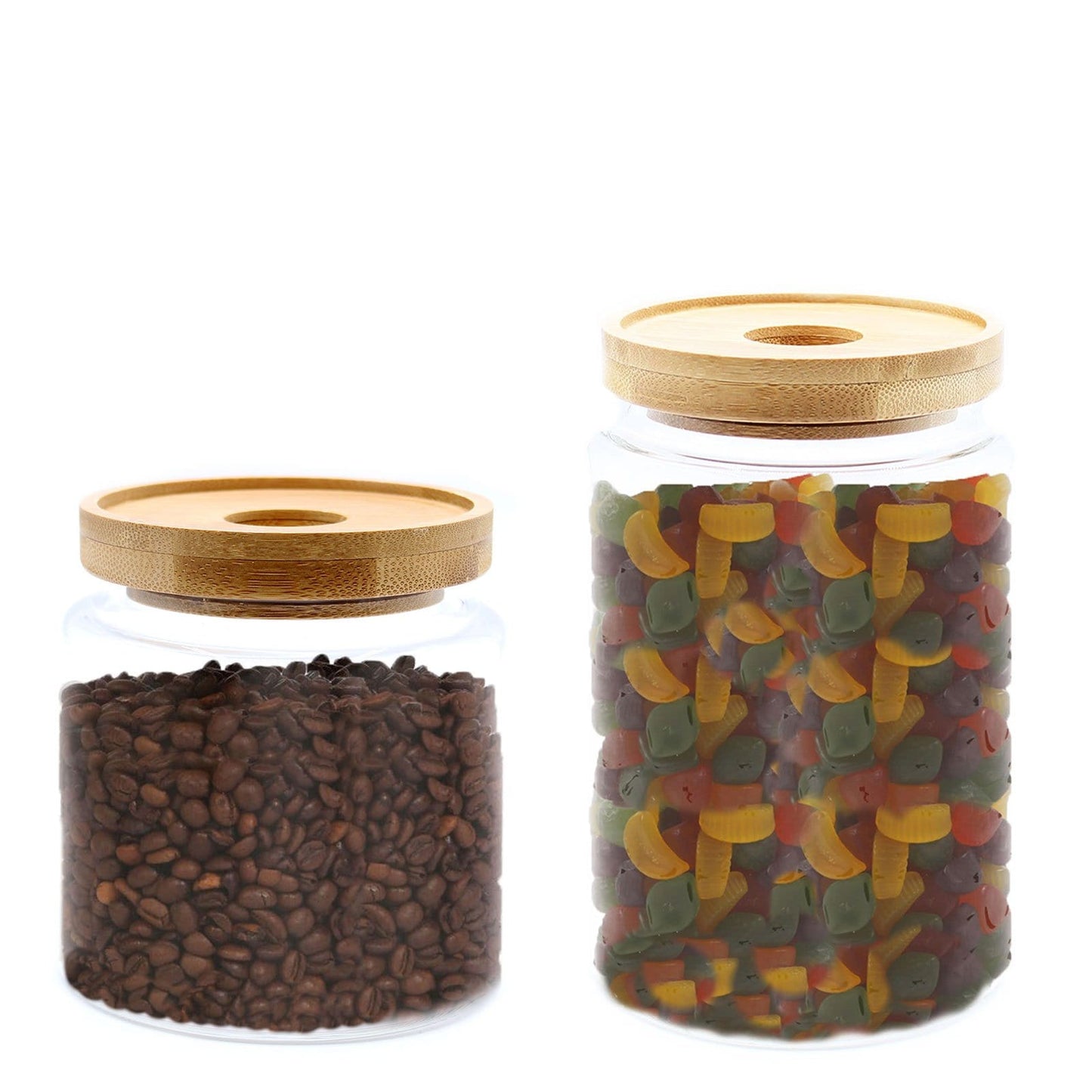 Cottage Bamboo Glass Jars - Various Sizes - ShopGreenToday