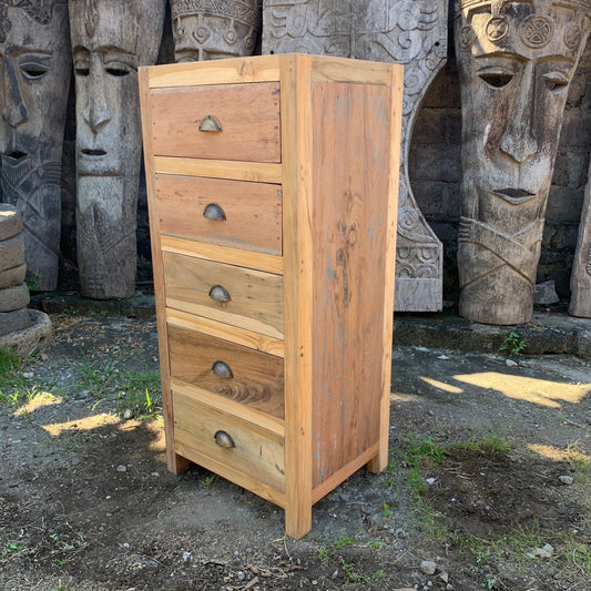 Tall set of 5 Draws - Recycled Wood - ShopGreenToday