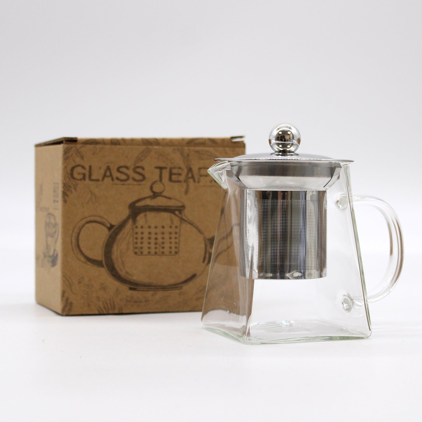 Glass Infuser Teapot - Tower Shape - 350ml