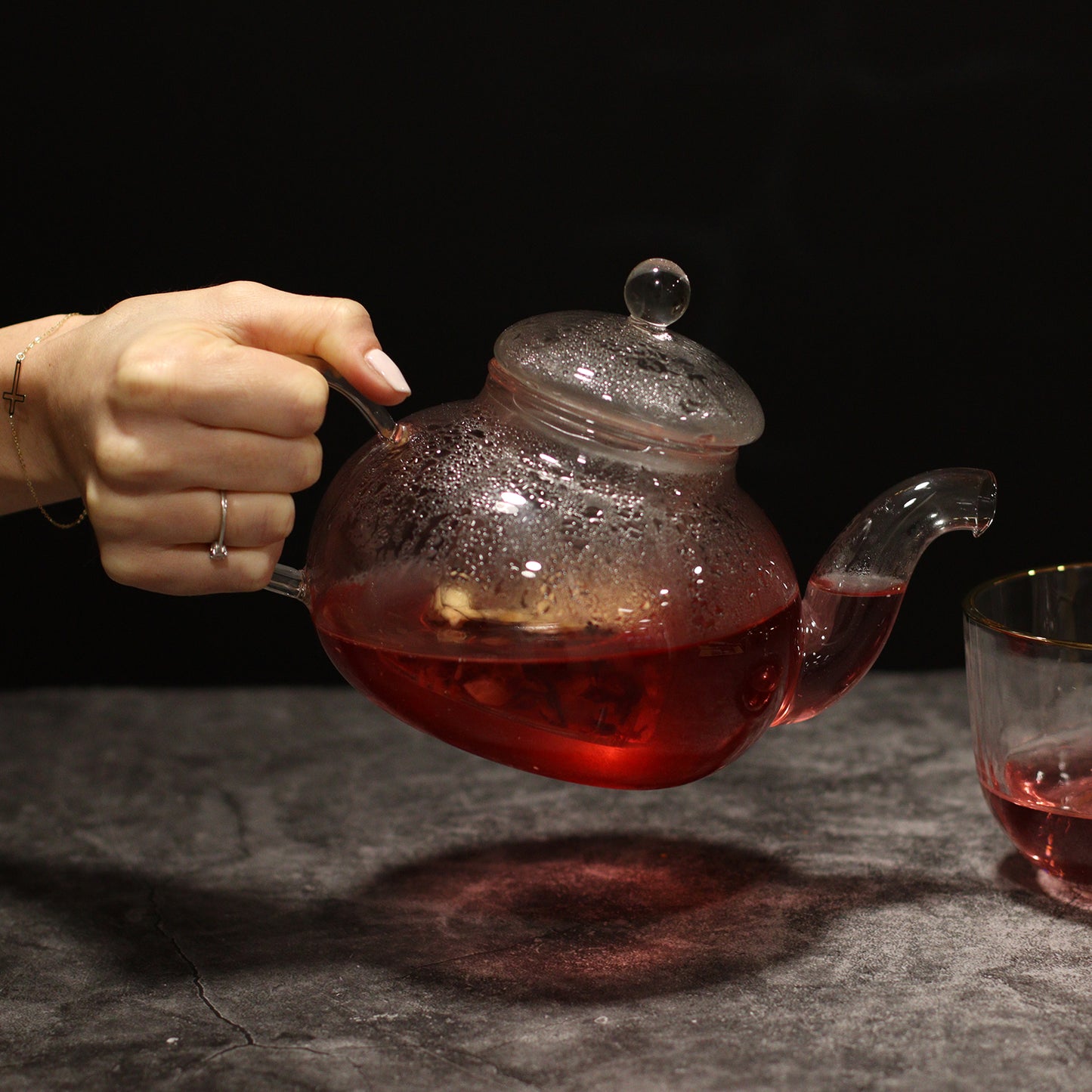 Glass Infuser Teapot - Round Pearl - 800ml