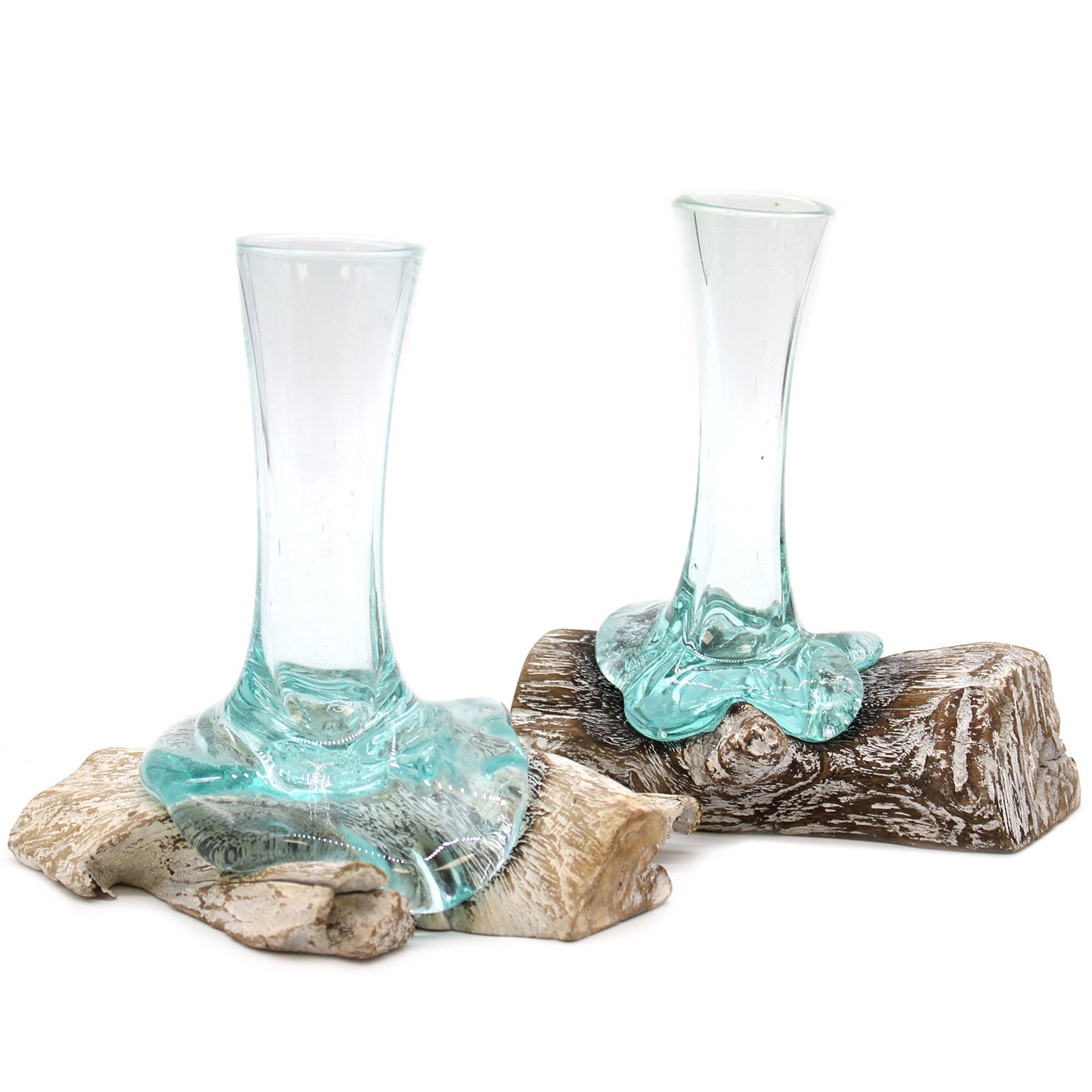 Molten Glass on Whitewash Wood - Vase - Small