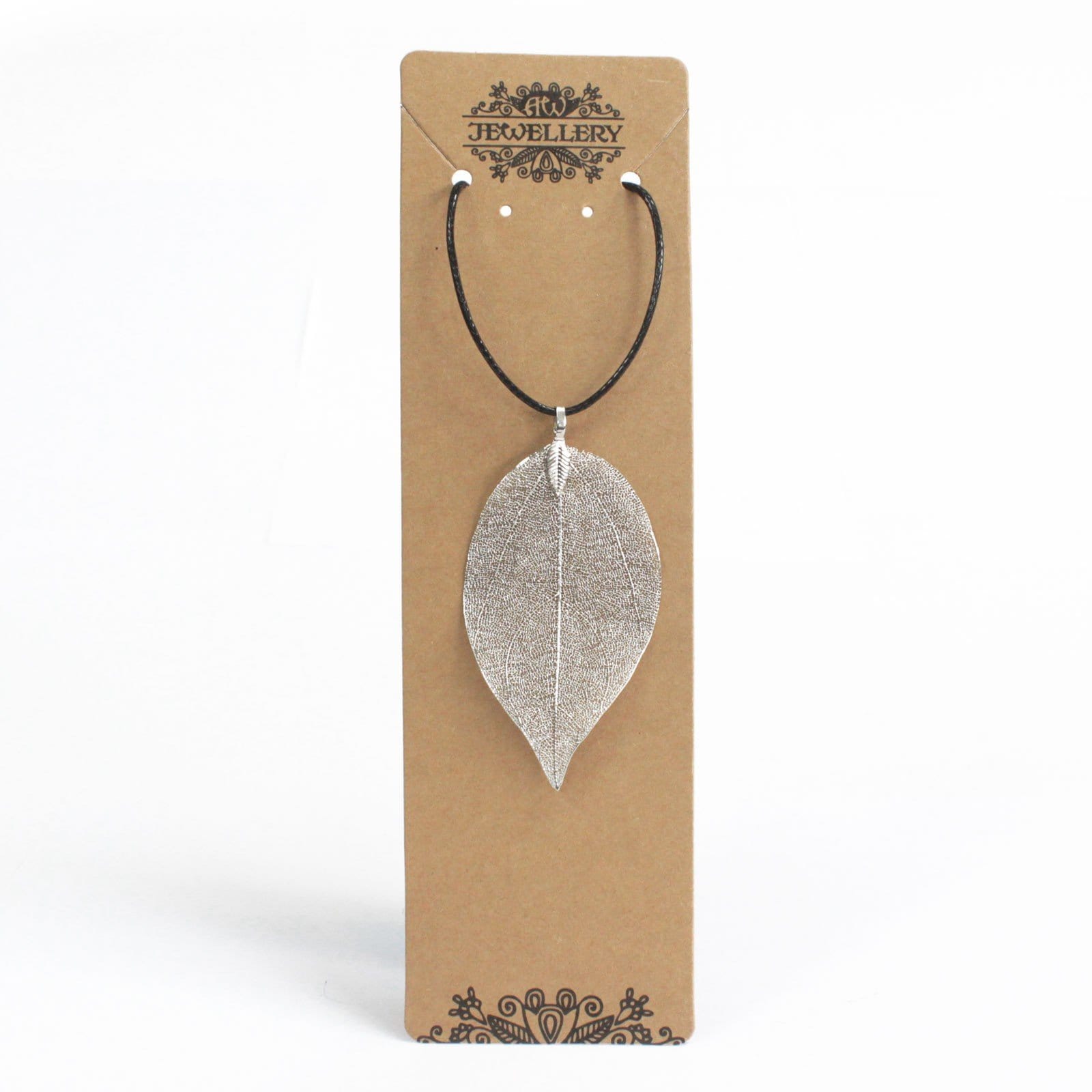 Necklace - Bravery Leaf - Silver - ShopGreenToday