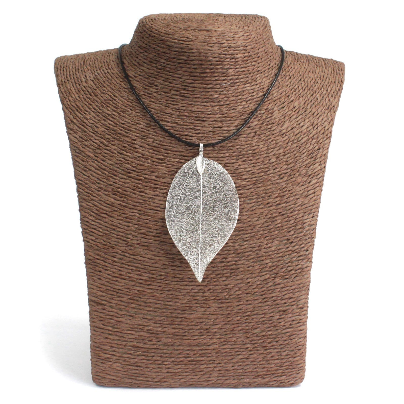 Necklace - Bravery Leaf - Silver - ShopGreenToday