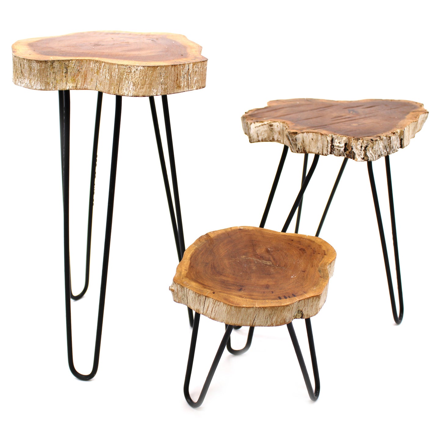 Set of 3 Gamal Wooden Plant Stands