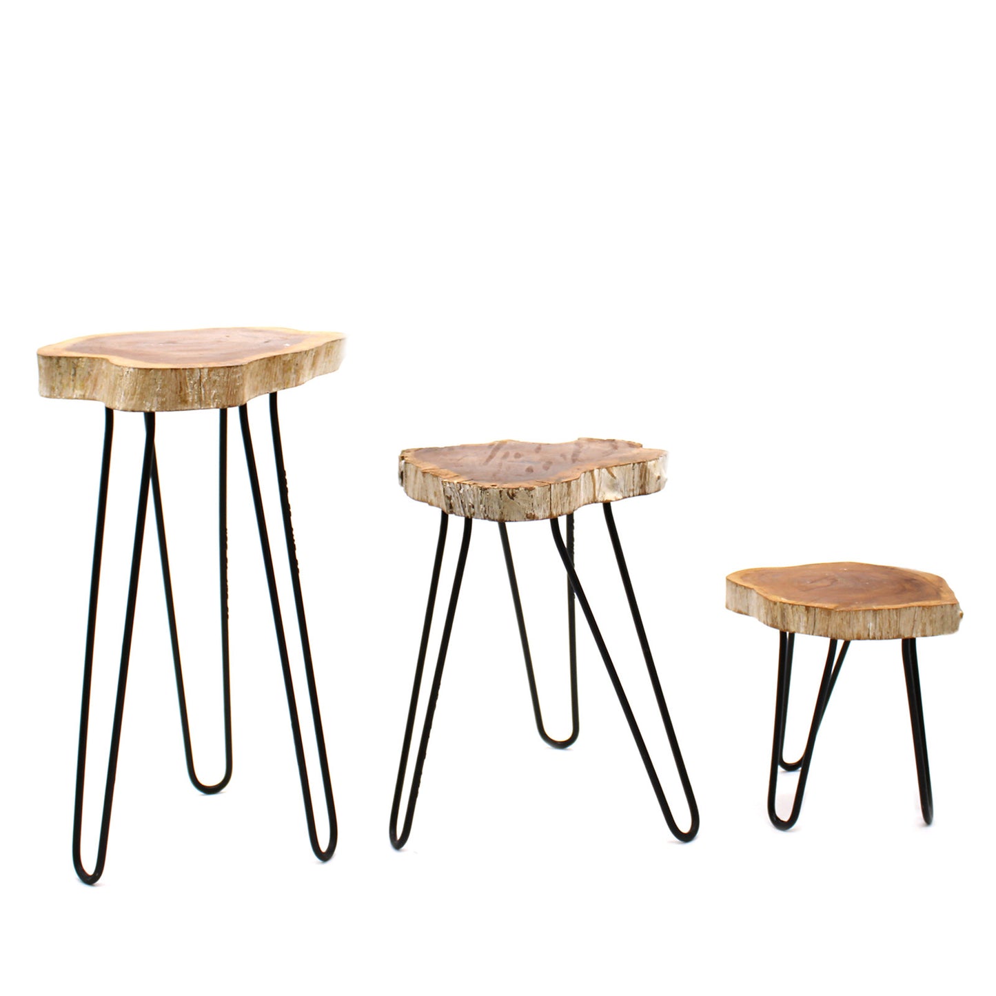 Set of 3 Gamal Wooden Plant Stands