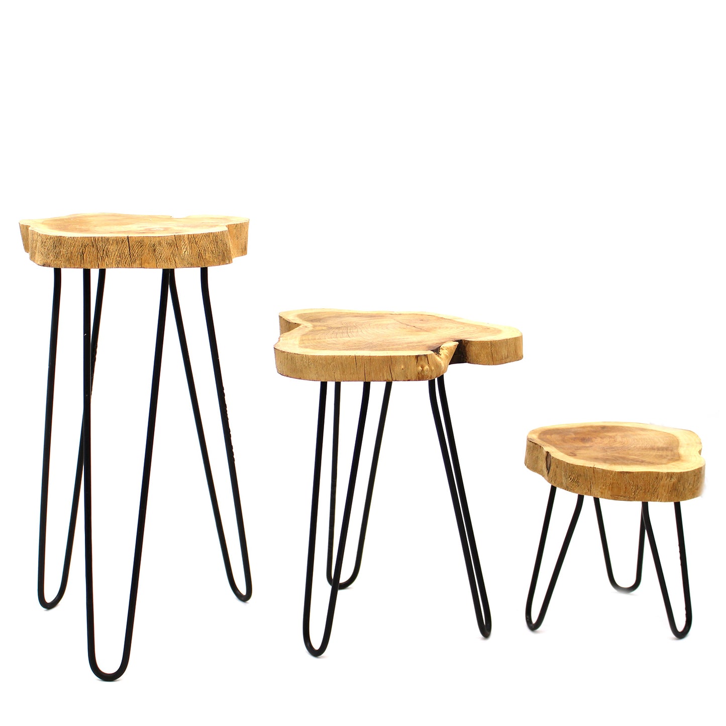 Set of 3 Gamal Wooden Plant Stands